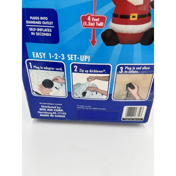Gemmy AirBlown Inflatable 4ft Santa Opened To Show Its Working Plug In NEW - Picture 10 of 12